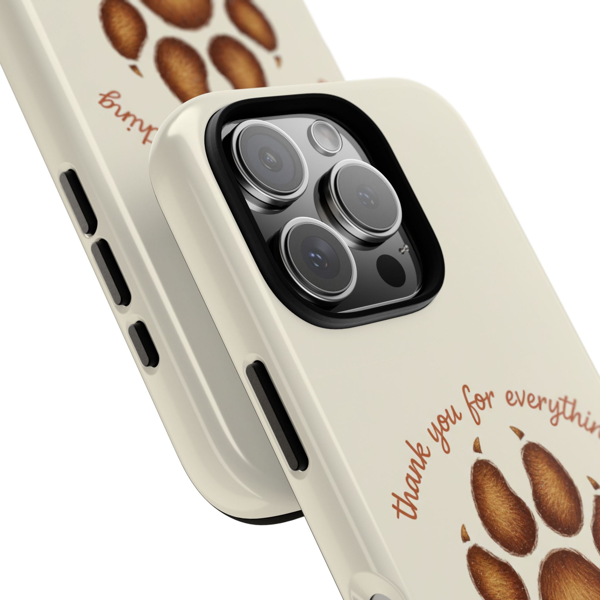 Phone Case — "Thank You for Everything" Paw Print Personalized Pet Tribute