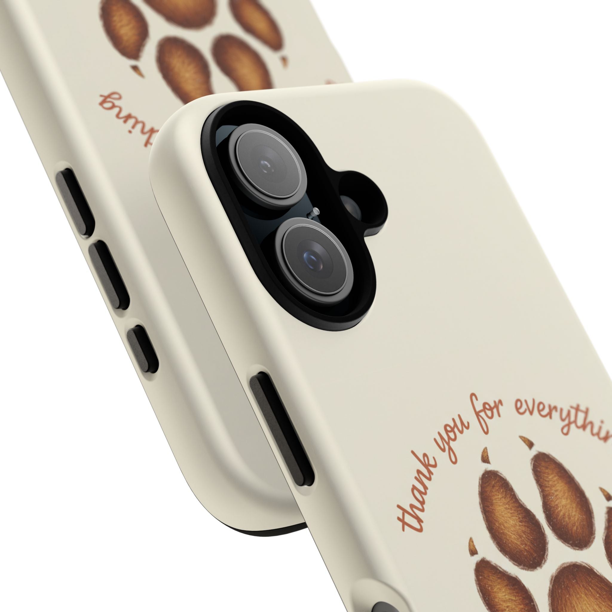 Phone Case — "Thank You for Everything" Paw Print Personalized Pet Tribute