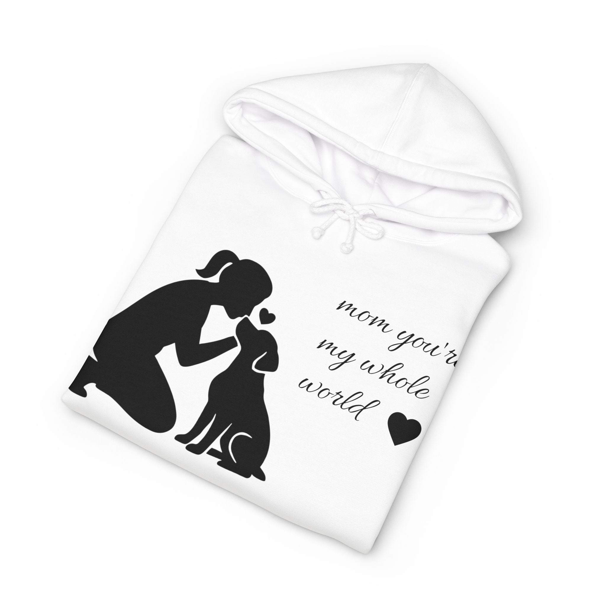 Dog Mom Hoodie - "Mom You're My Whole World" Paw Print Sweatshirt