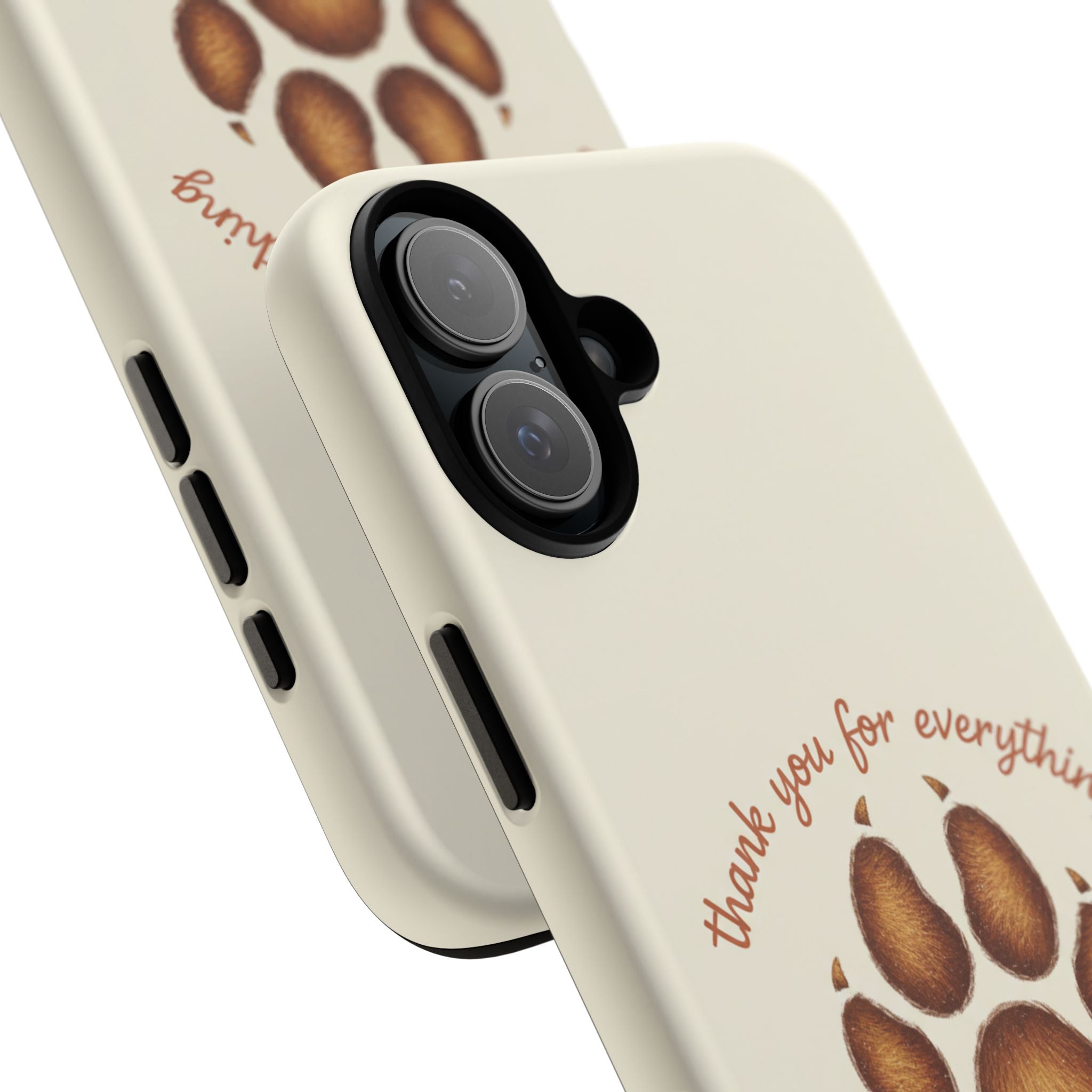 Phone Case — "Thank You for Everything" Paw Print Personalized Pet Tribute