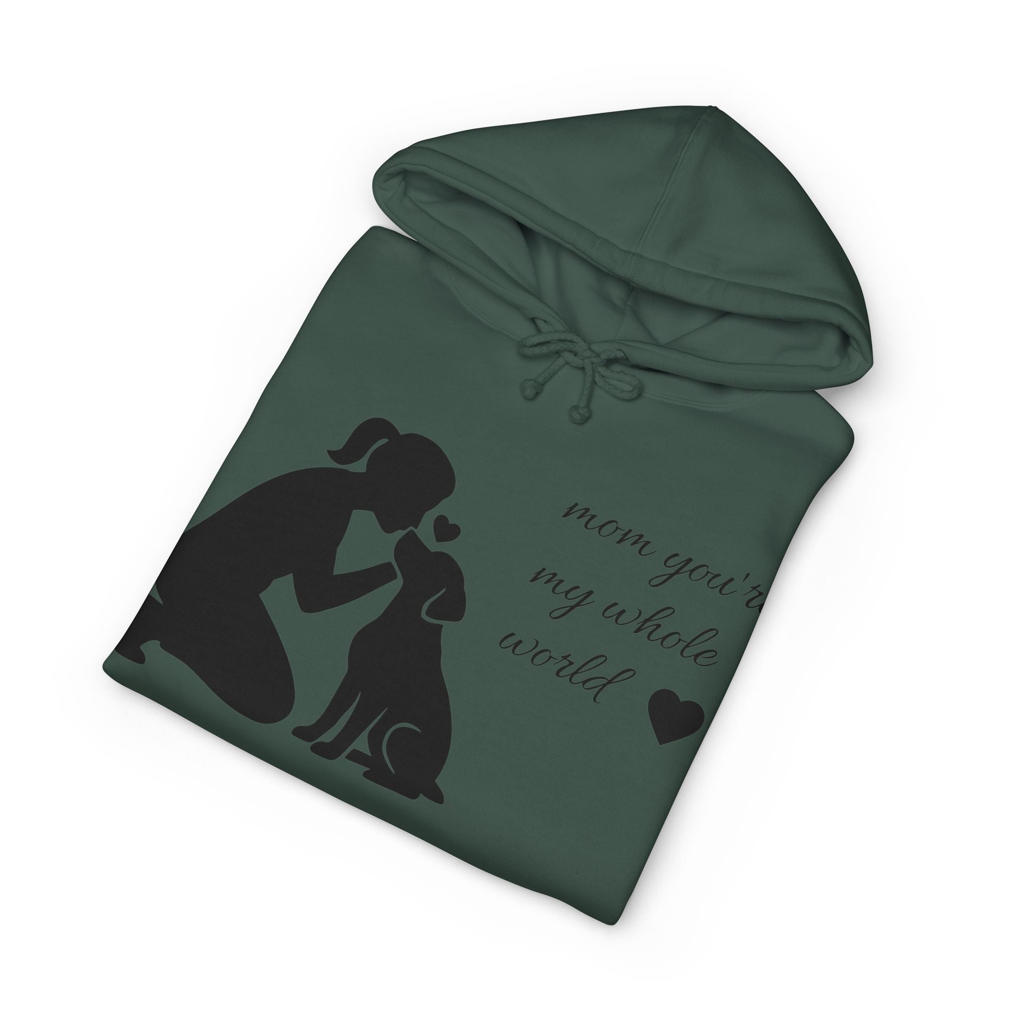 Dog Mom Hoodie - "Mom You're My Whole World" Paw Print Sweatshirt