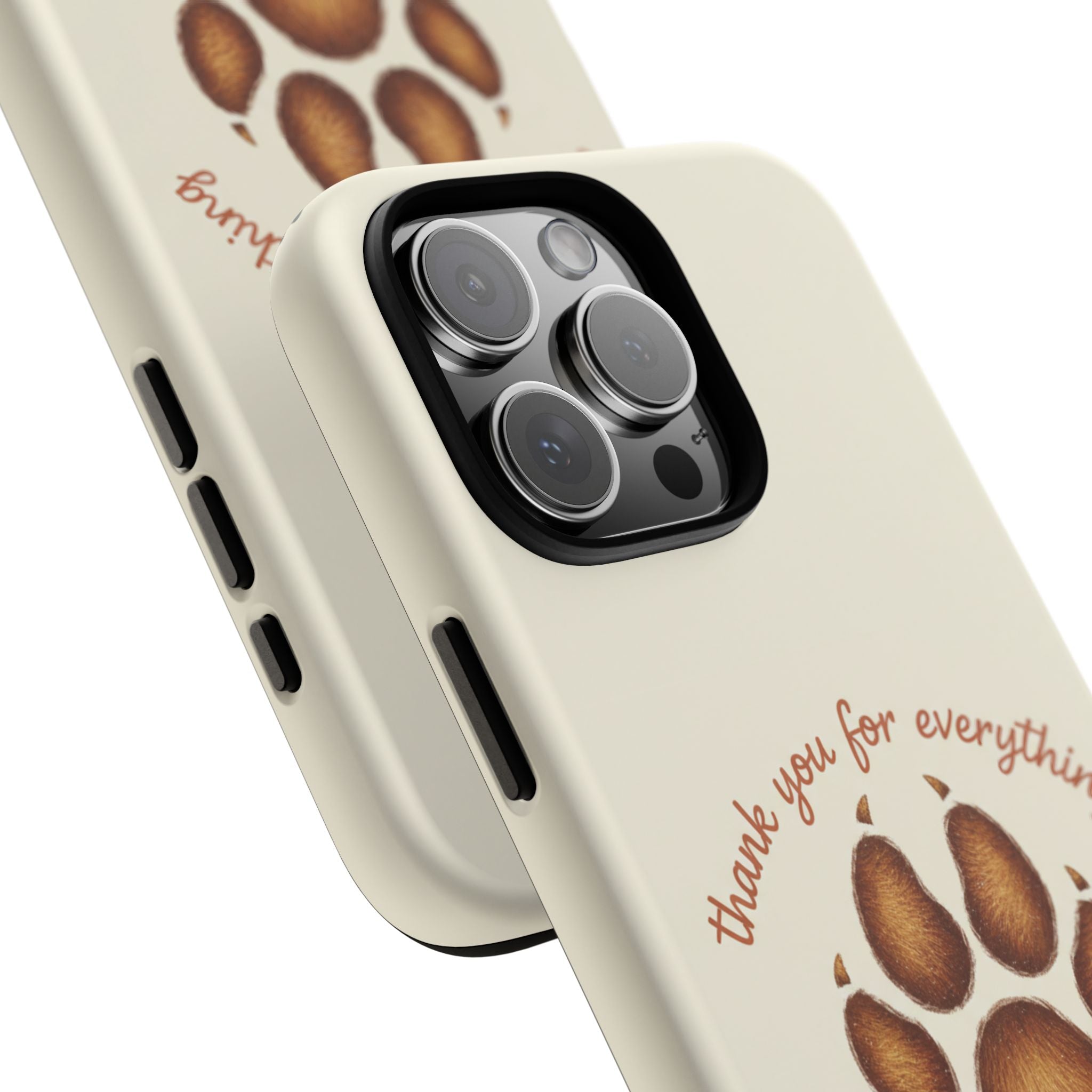Phone Case — "Thank You for Everything" Paw Print Personalized Pet Tribute