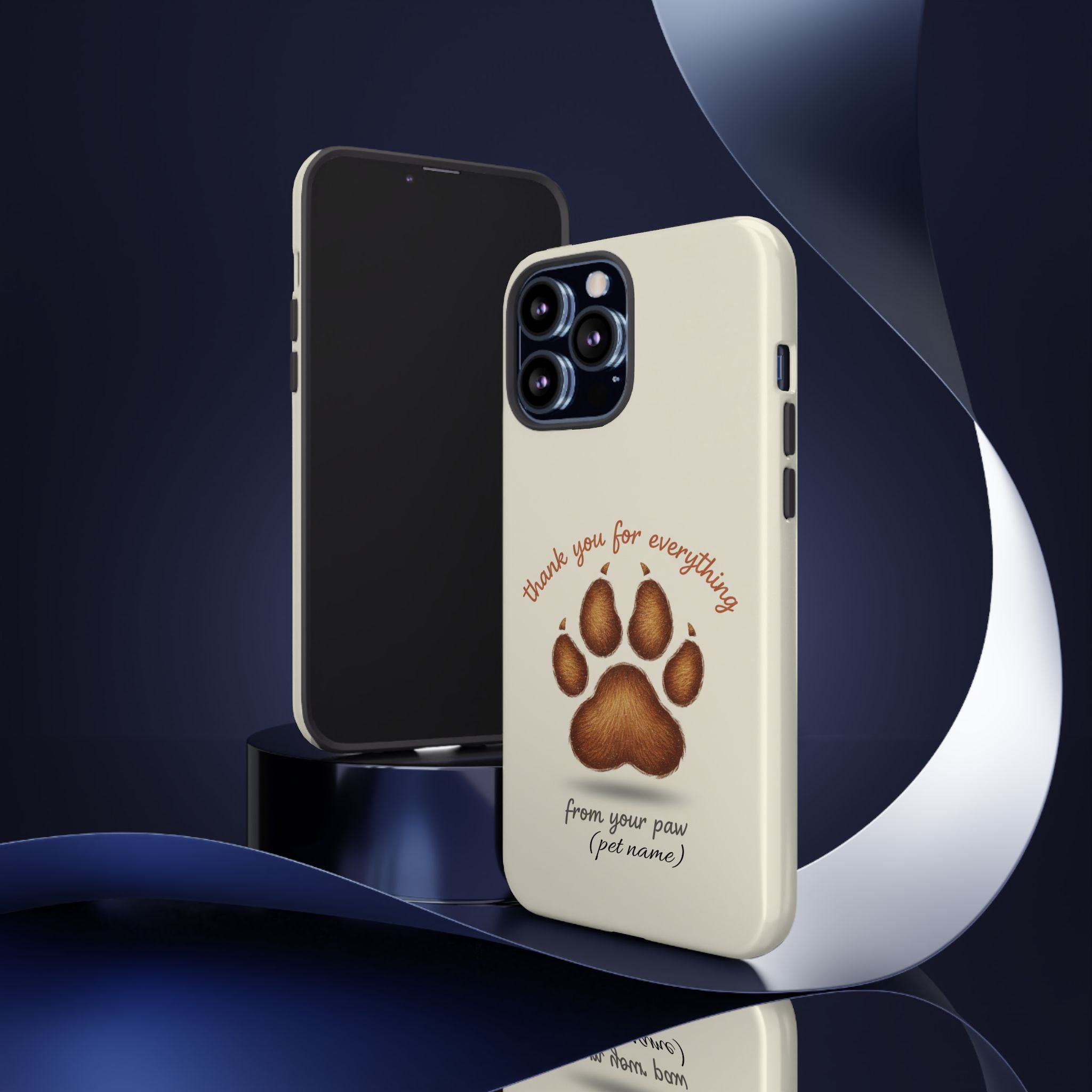 Phone Case — "Thank You for Everything" Paw Print Personalized Pet Tribute