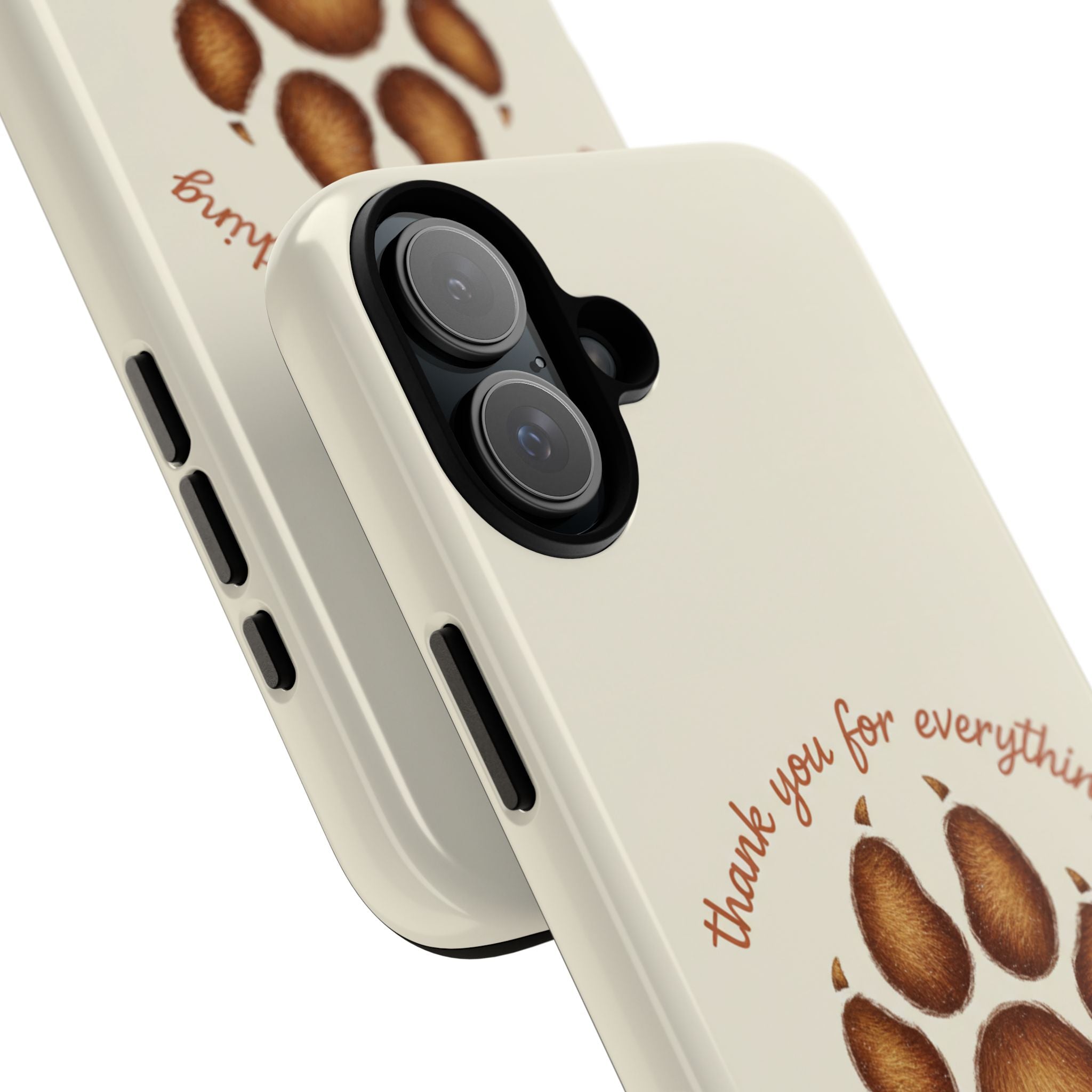 Phone Case — "Thank You for Everything" Paw Print Personalized Pet Tribute