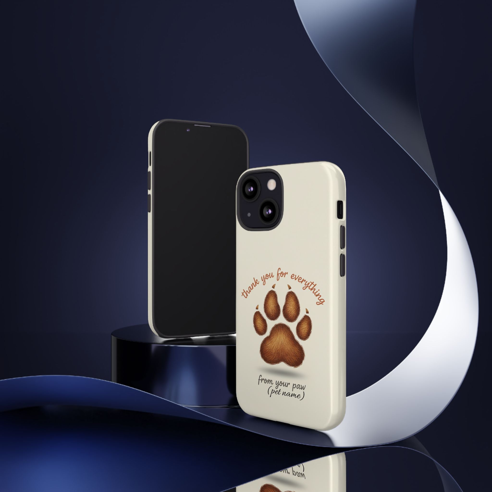 Phone Case — "Thank You for Everything" Paw Print Personalized Pet Tribute
