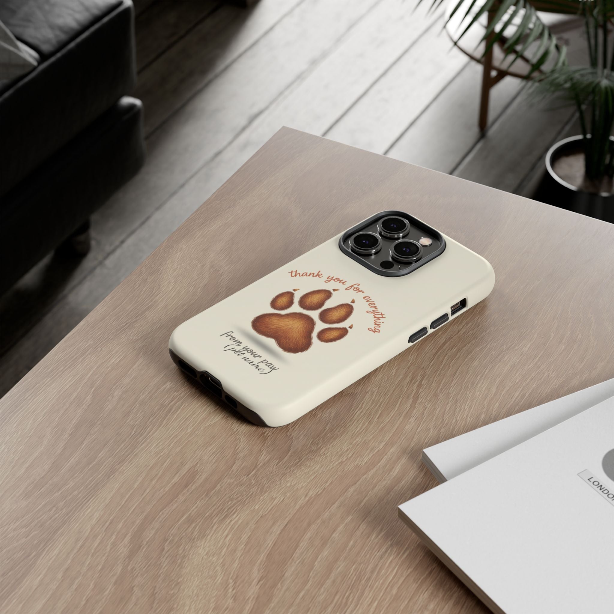 Phone Case — "Thank You for Everything" Paw Print Personalized Pet Tribute