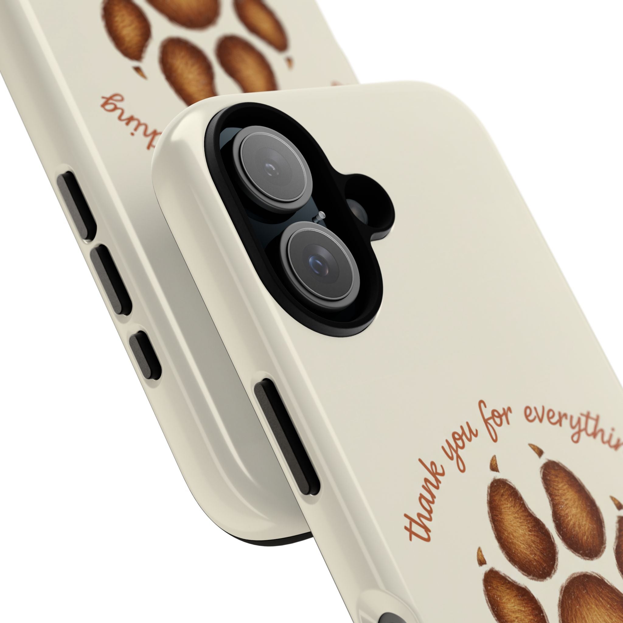 Phone Case — "Thank You for Everything" Paw Print Personalized Pet Tribute