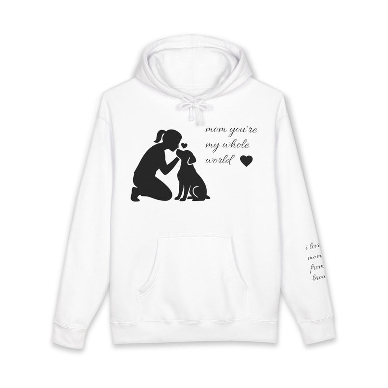 Dog Mom Hoodie - "Mom You're My Whole World" Paw Print Sweatshirt
