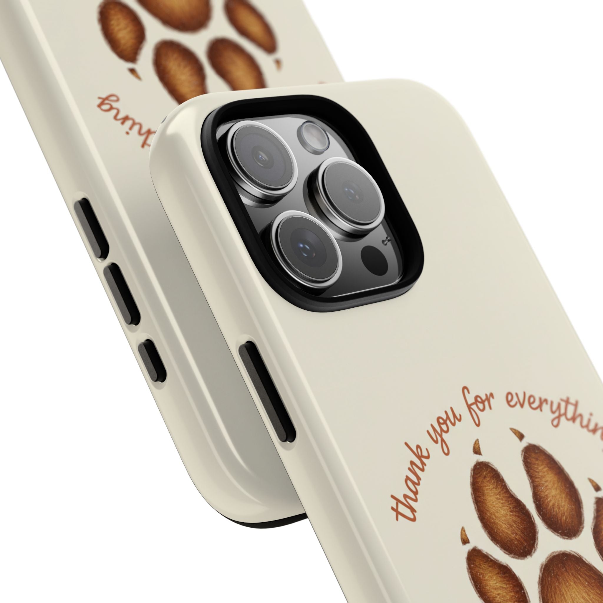 Phone Case — "Thank You for Everything" Paw Print Personalized Pet Tribute