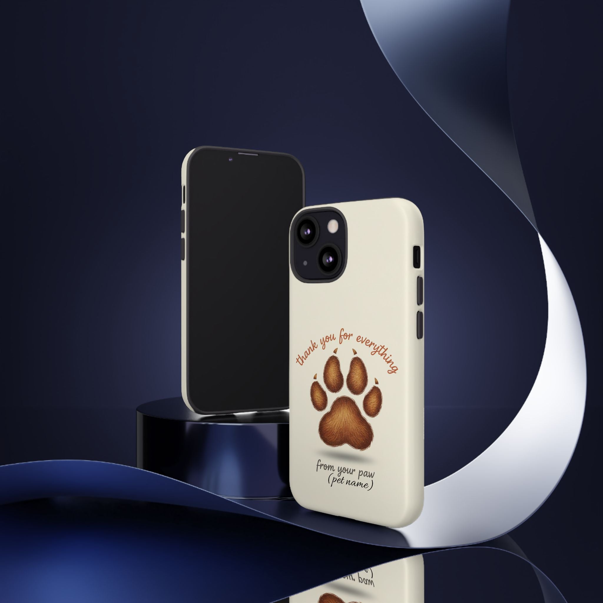 Phone Case — "Thank You for Everything" Paw Print Personalized Pet Tribute
