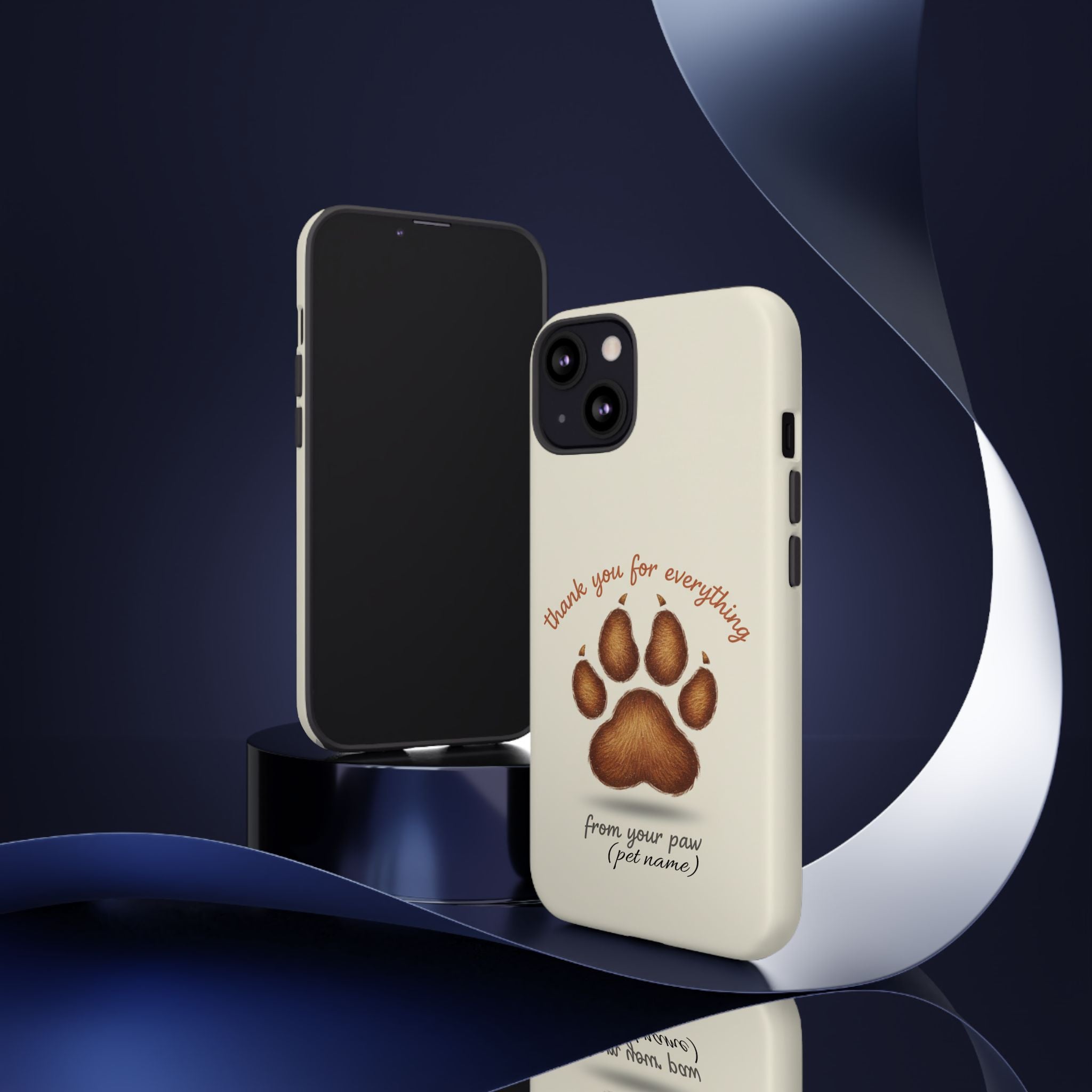Phone Case — "Thank You for Everything" Paw Print Personalized Pet Tribute