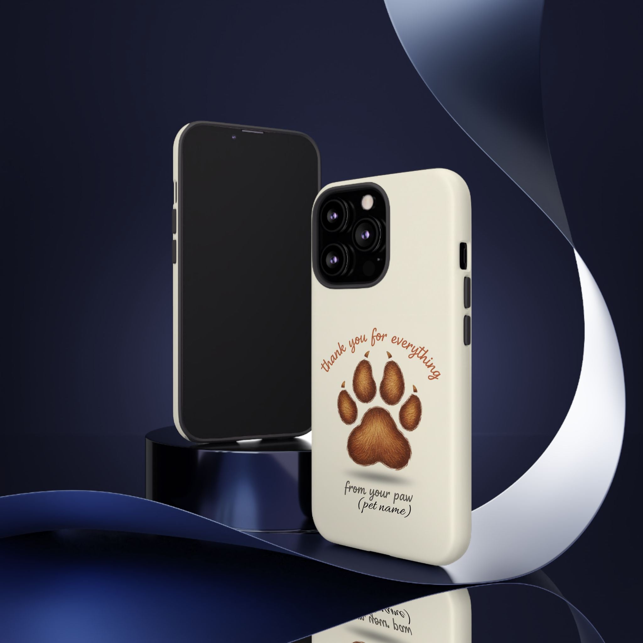 Phone Case — "Thank You for Everything" Paw Print Personalized Pet Tribute