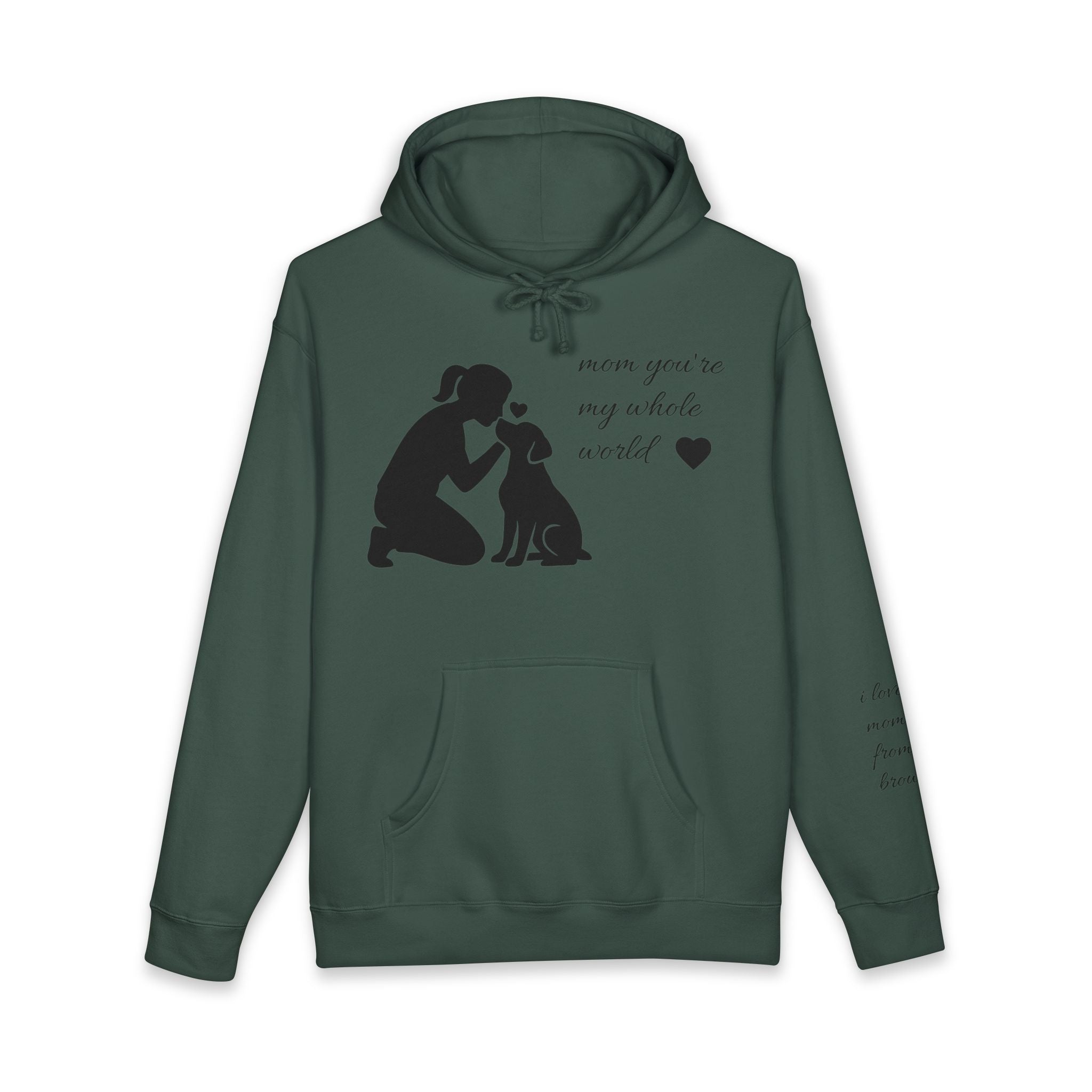 Dog Mom Hoodie - "Mom You're My Whole World" Paw Print Sweatshirt