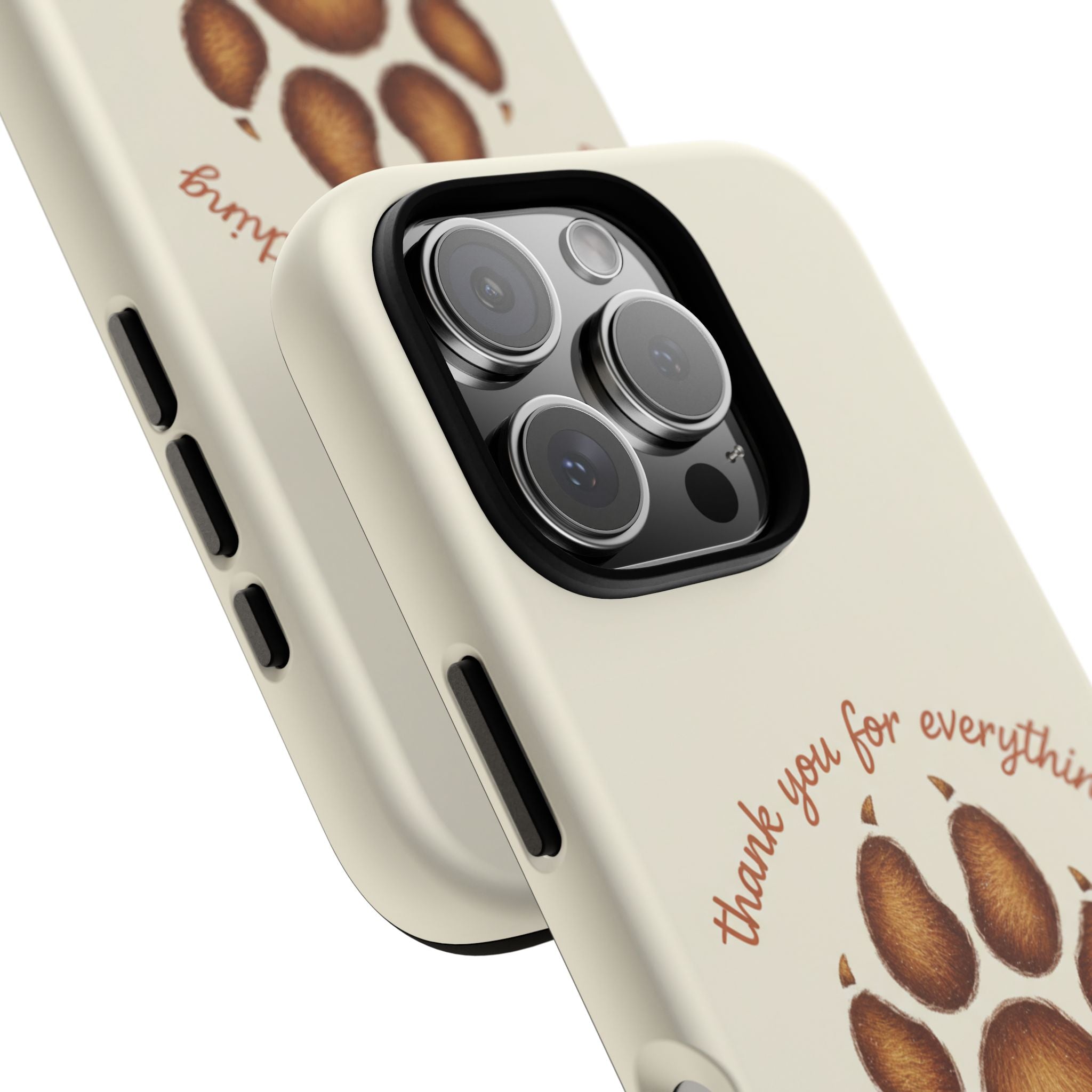 Phone Case — "Thank You for Everything" Paw Print Personalized Pet Tribute